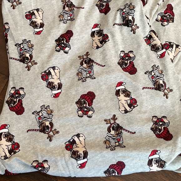 Bulldog Christmas themed pajama pants available in L, XL , 2X - Picture 3 of 4